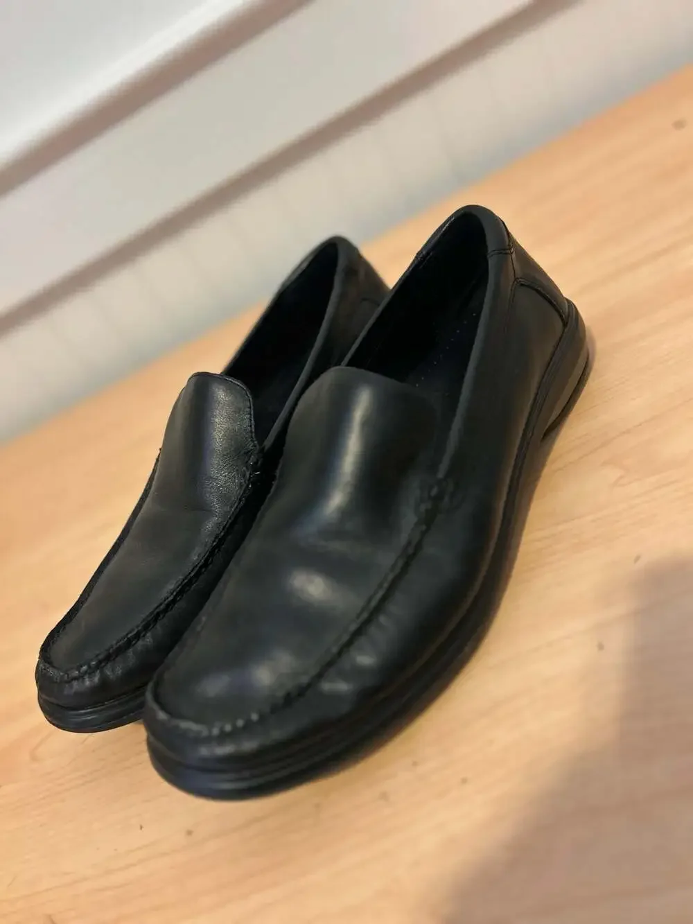Cole Haan Black Leather Slip-On Venetian Loafers